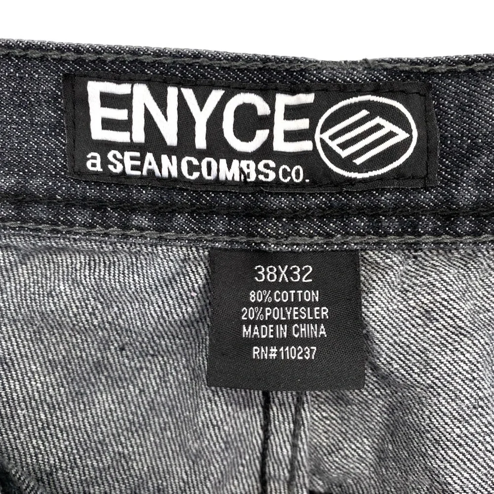 Enyce Men’s Faded Black Vintage Denim Jeans 38x32